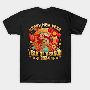 Lunar New Year 2024 Shirt Gifts Chinese Lunar New 2024 Year of The Dragon Zodiac T-Shirt